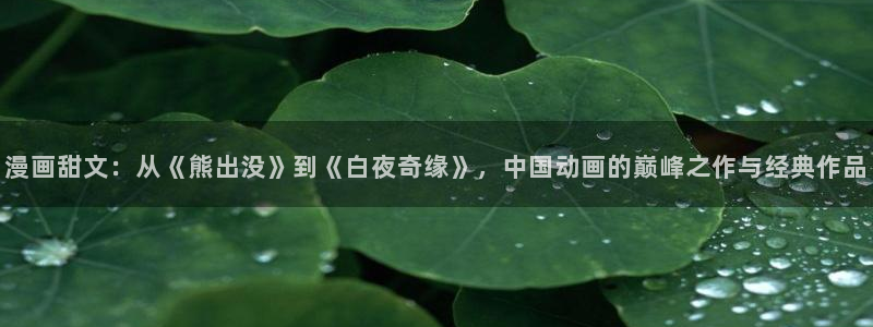 colamanage漫画下载：漫画甜文：从《熊出没》到《白夜奇缘》，中国动画的巅峰之作与经典作品